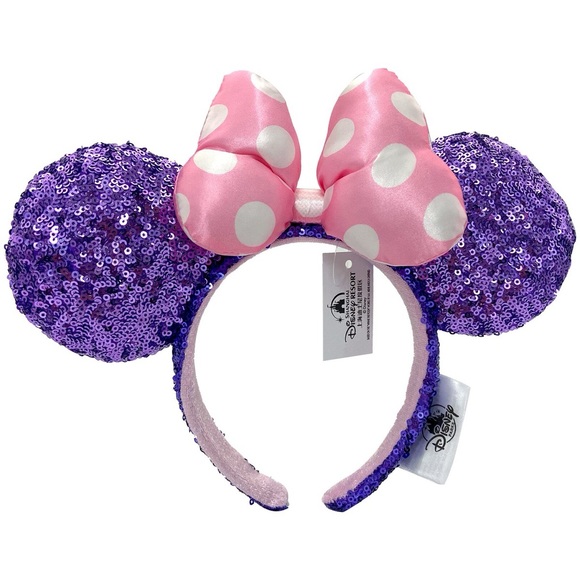 Disney Accessories - Disney Pink Bow with Purple Sequin Ears